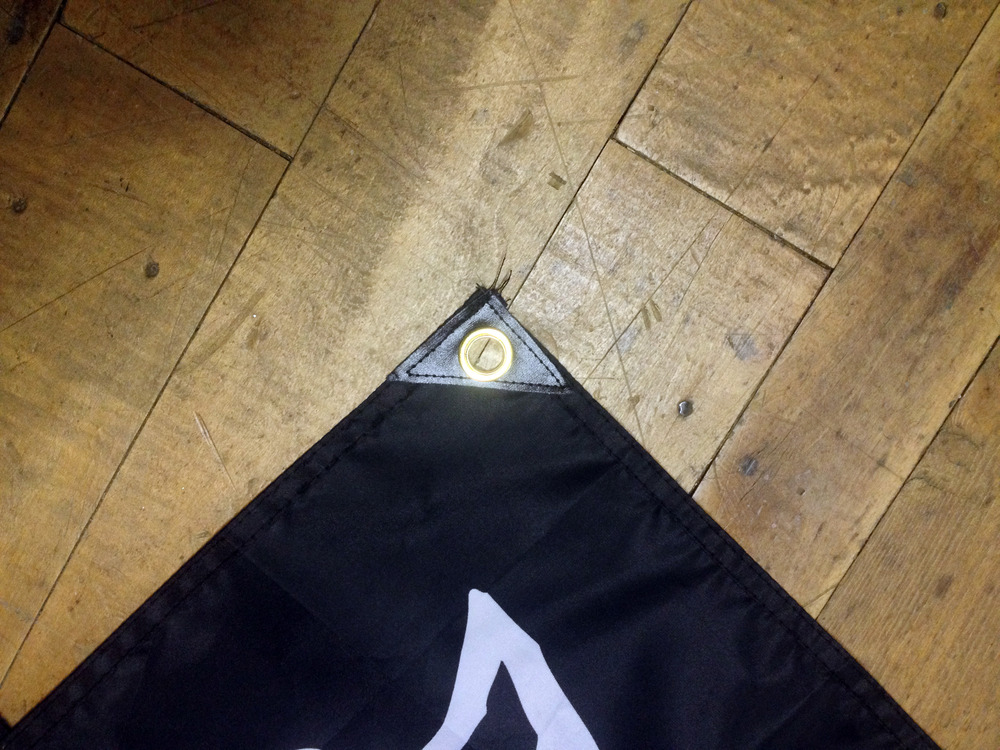 Product shots of Topshelf Records - 2x3 foot logo flag