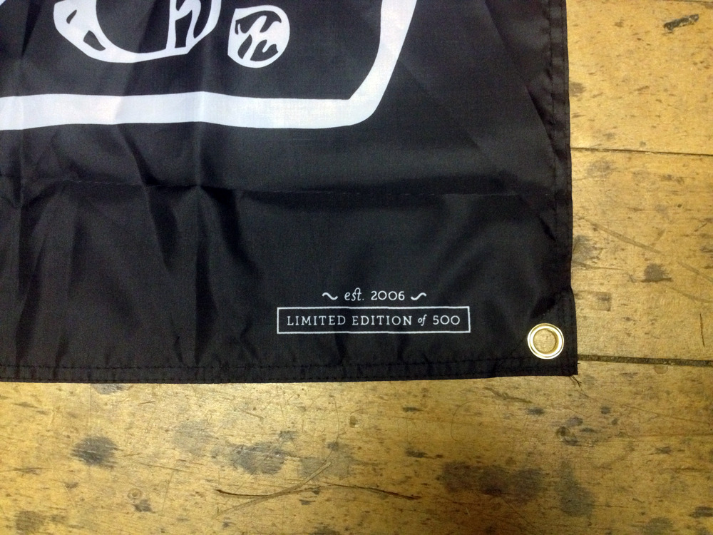 Product shots of Topshelf Records - 2x3 foot logo flag