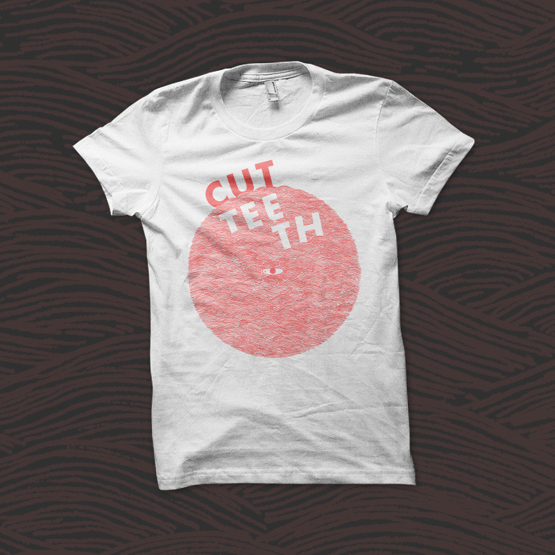Product shots of Cut Teeth - Eye Shirt