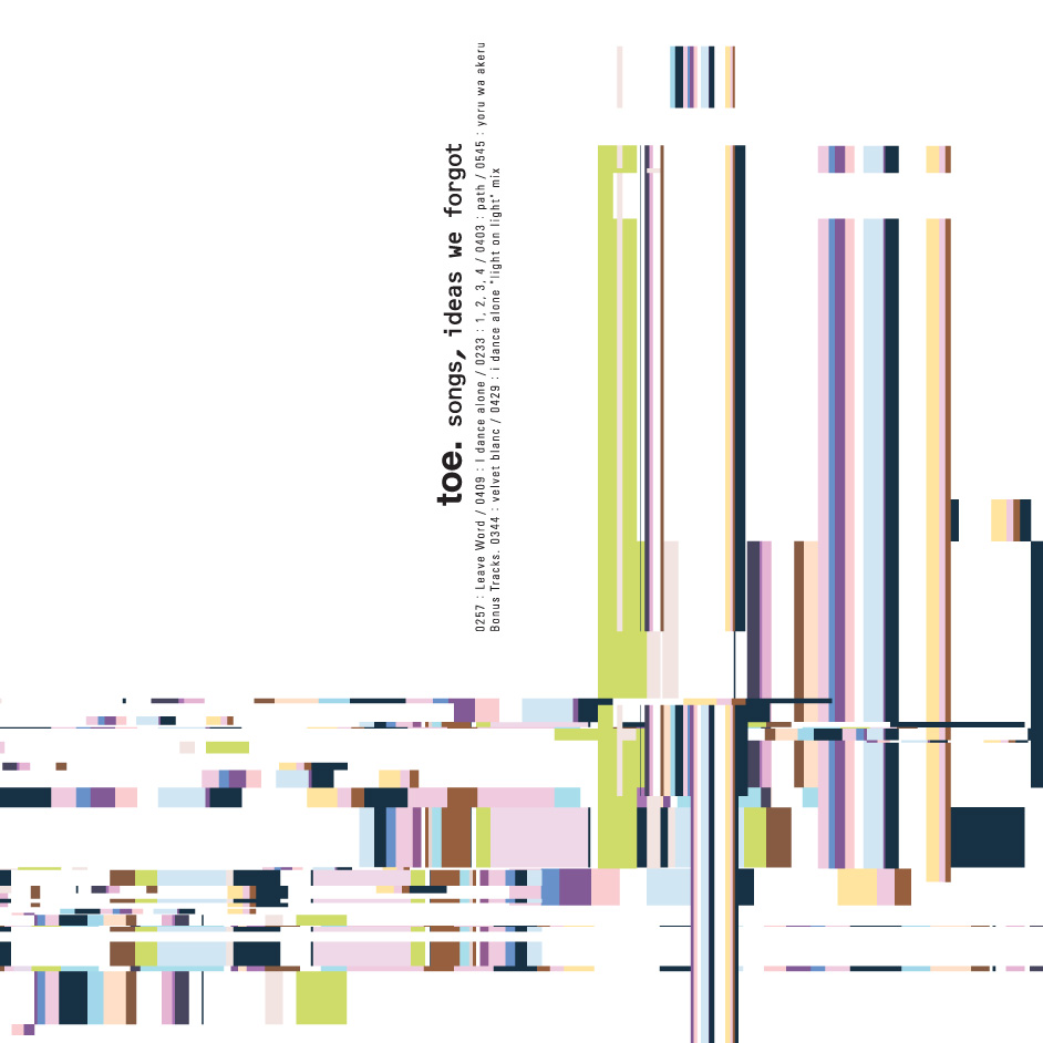 Product shots of toe - songs, ideas we forgot