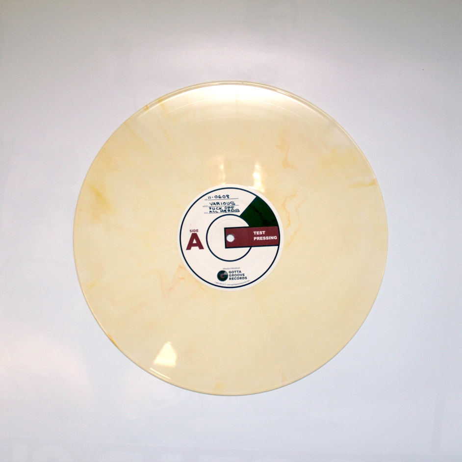 Product shots of V/A - Fuck Off All Nerds: A Benefit Compilation in Memory of Mitch Dubey