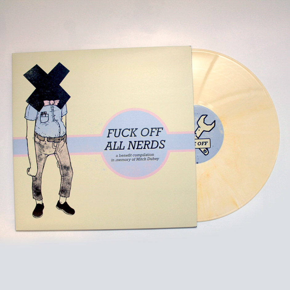 Product shots of V/A - Fuck Off All Nerds: A Benefit Compilation in Memory of Mitch Dubey