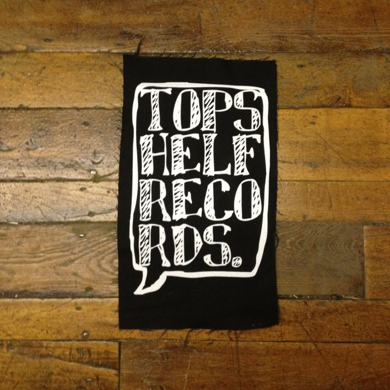 Product shots of Topshelf Records - 12 x 14 back patch