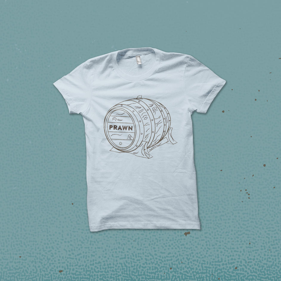Product shots of Prawn - Keg Shirt
