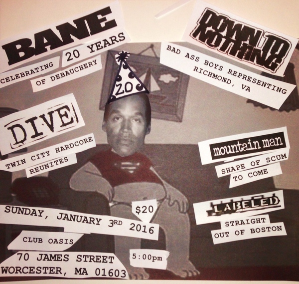 BANE 20TH ANNIVERSARY SHOW DAY TWO JANUARY 3rd!!! 