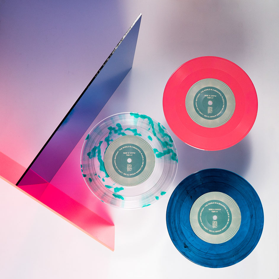 Product shots of The World Is a Beautiful Place & I Am No Longer Afraid to Die - Long Live Happy Birthday