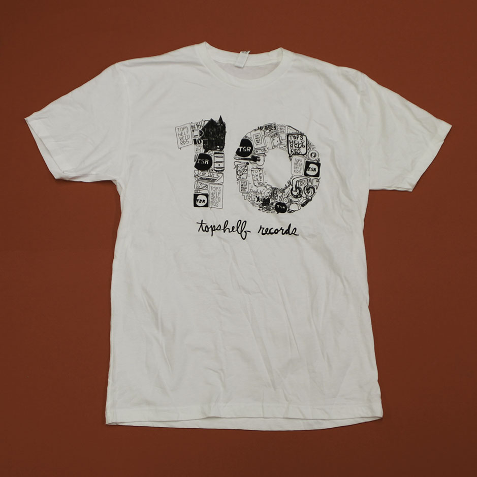 Product shots of Topshelf Records - 10th Anniversary Shirt (White)