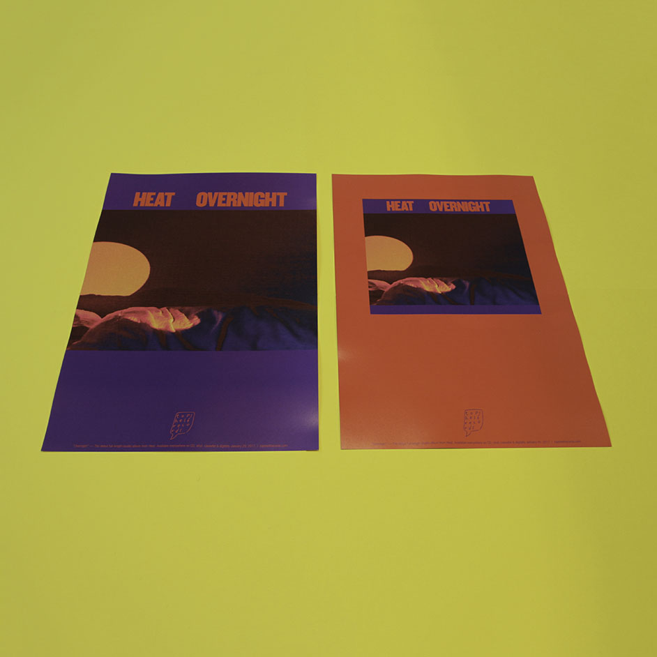 Product shots of Heat - Overnight