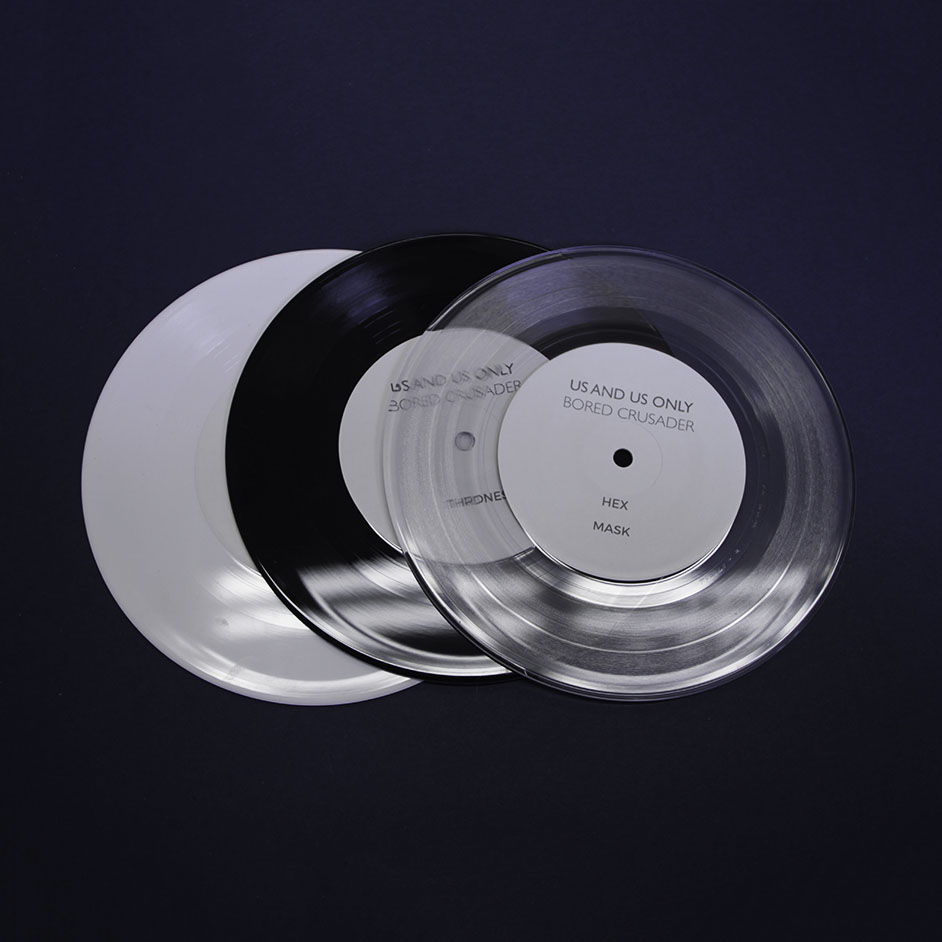 Product shots of Us and Us Only - Bored Crusader