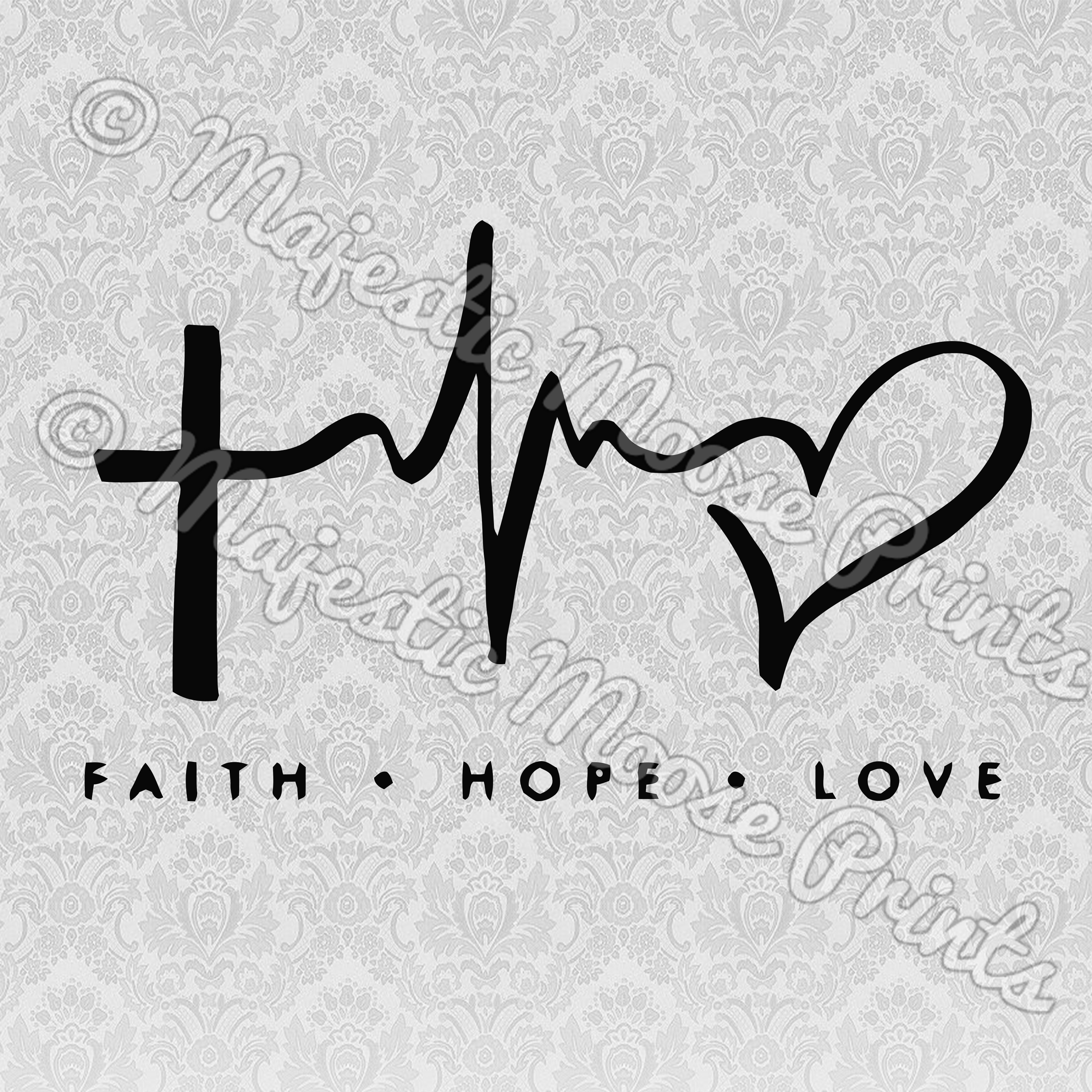 Faith Hope Love Heartbeat SVG