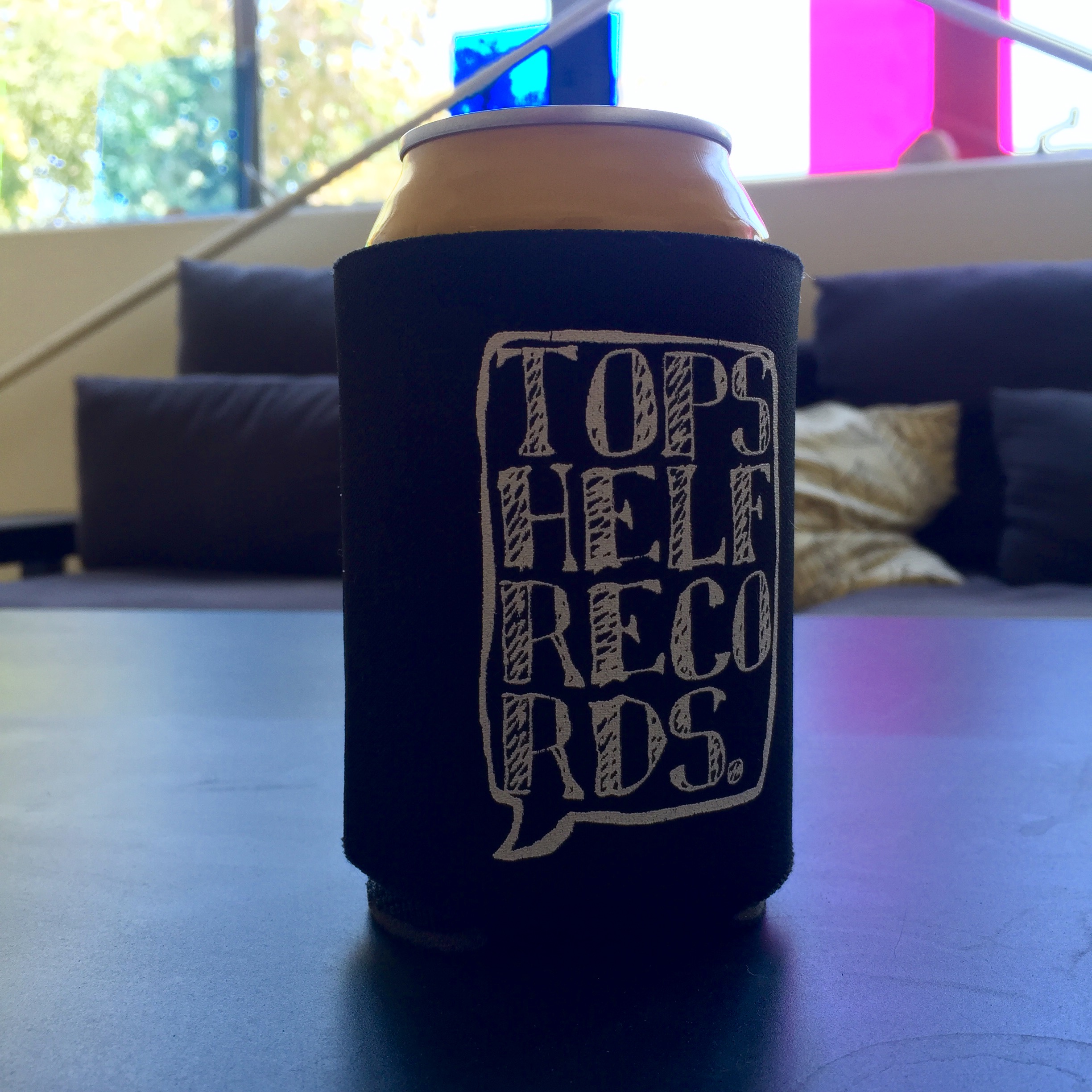 Product shots of Topshelf Records - Logo koozie