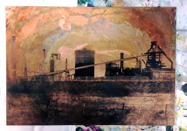 Redcar steel North Yorkshire landscape on copper
