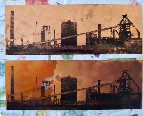 Redcar print on copper 300x100