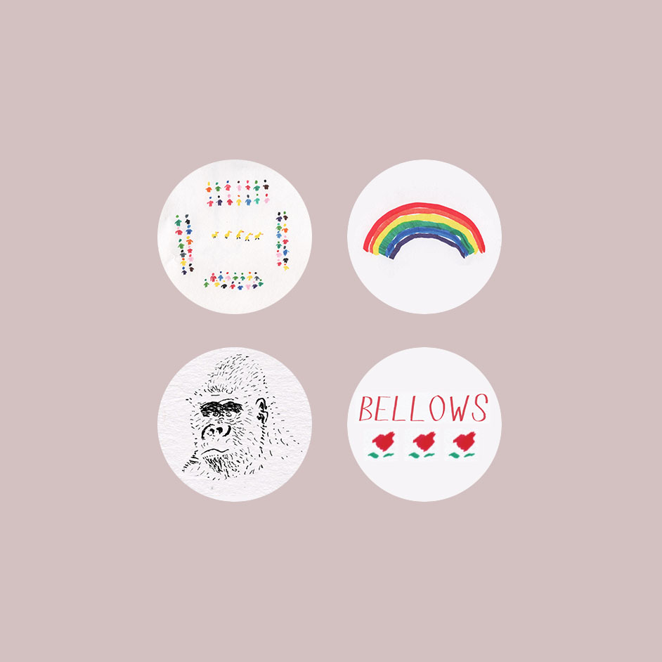 Product shots of Bellows - The Rose Gardener Button