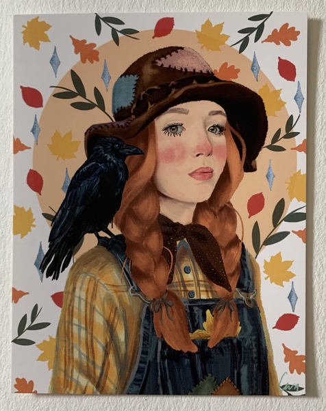 Scarecrow Girl Postcard Print