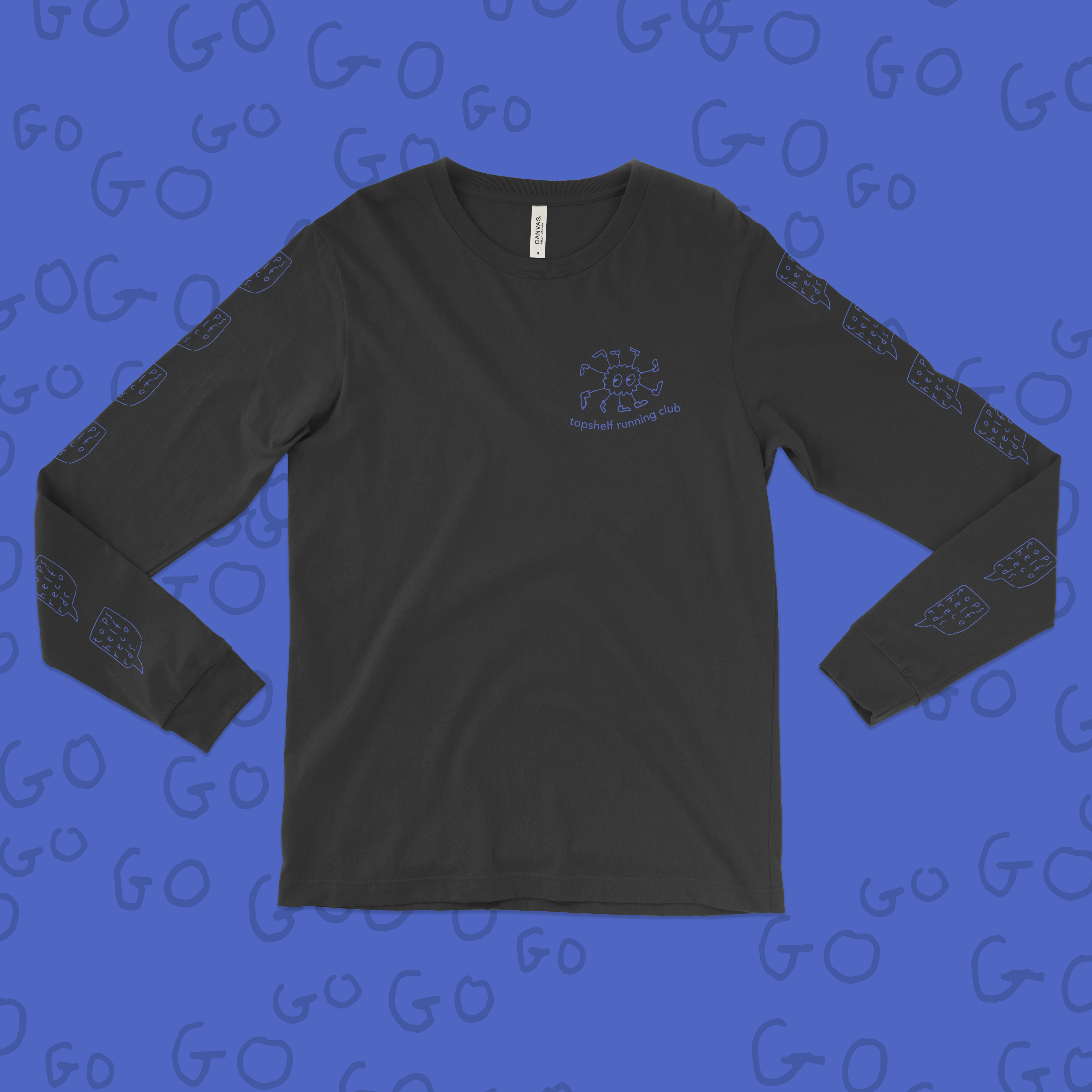 Product shots of Topshelf Records - Running Club Longsleeve (Black)