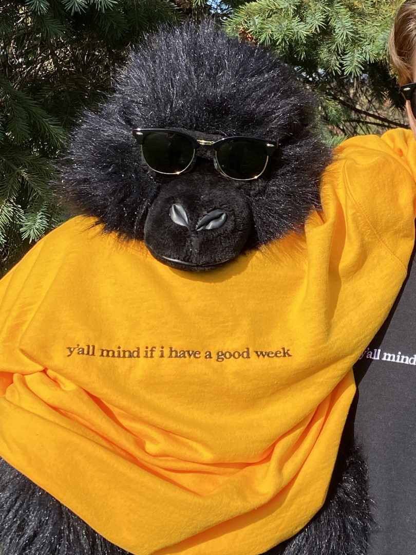Y'all Mind Embroidered Crewneck - Gold