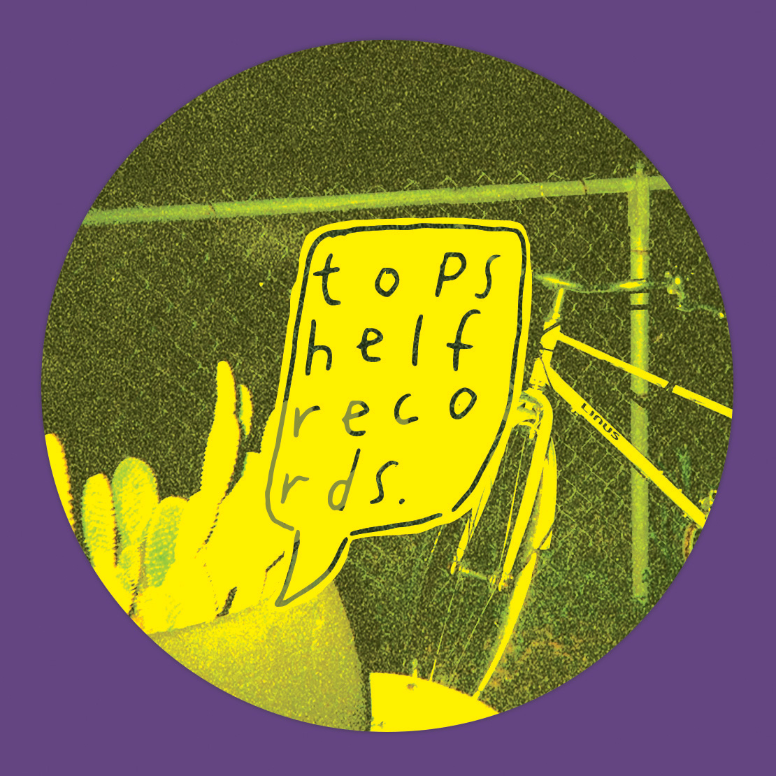 Product shots of Topshelf Records - Logo Sticker (Yellow)