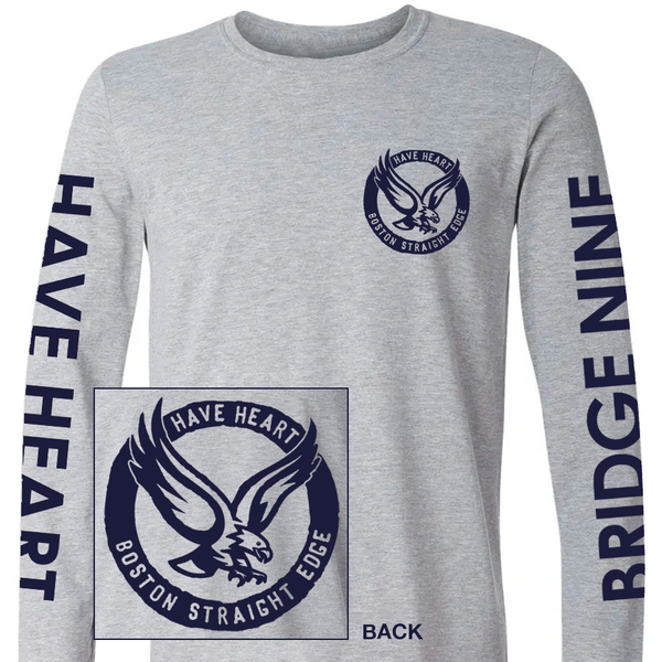Buy Have Heart 'Boston Straight Edge Eagle' Gray Longsleeve at Bridge