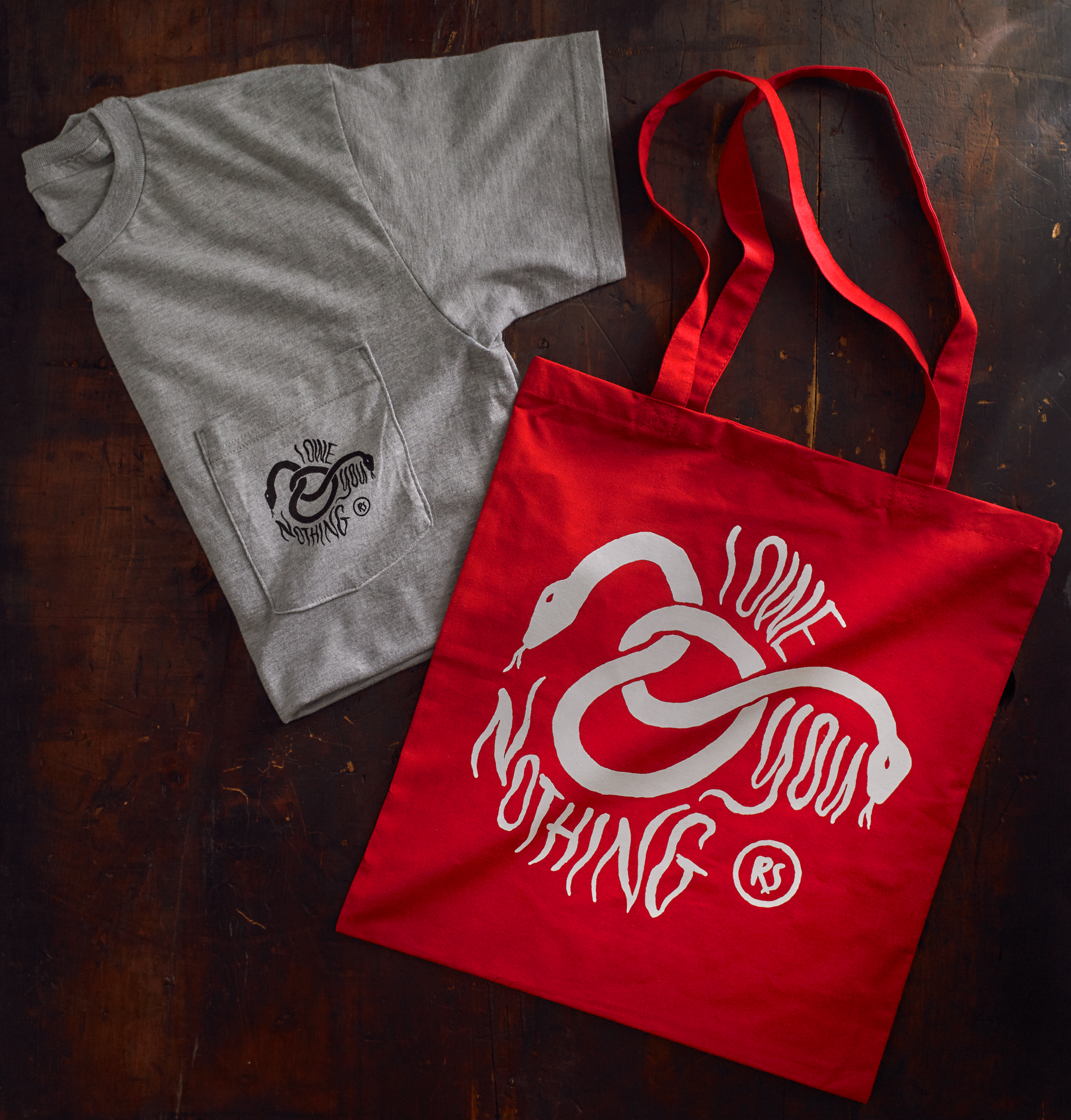 Product shots of Record Setter - IOYN Shirt + Tote