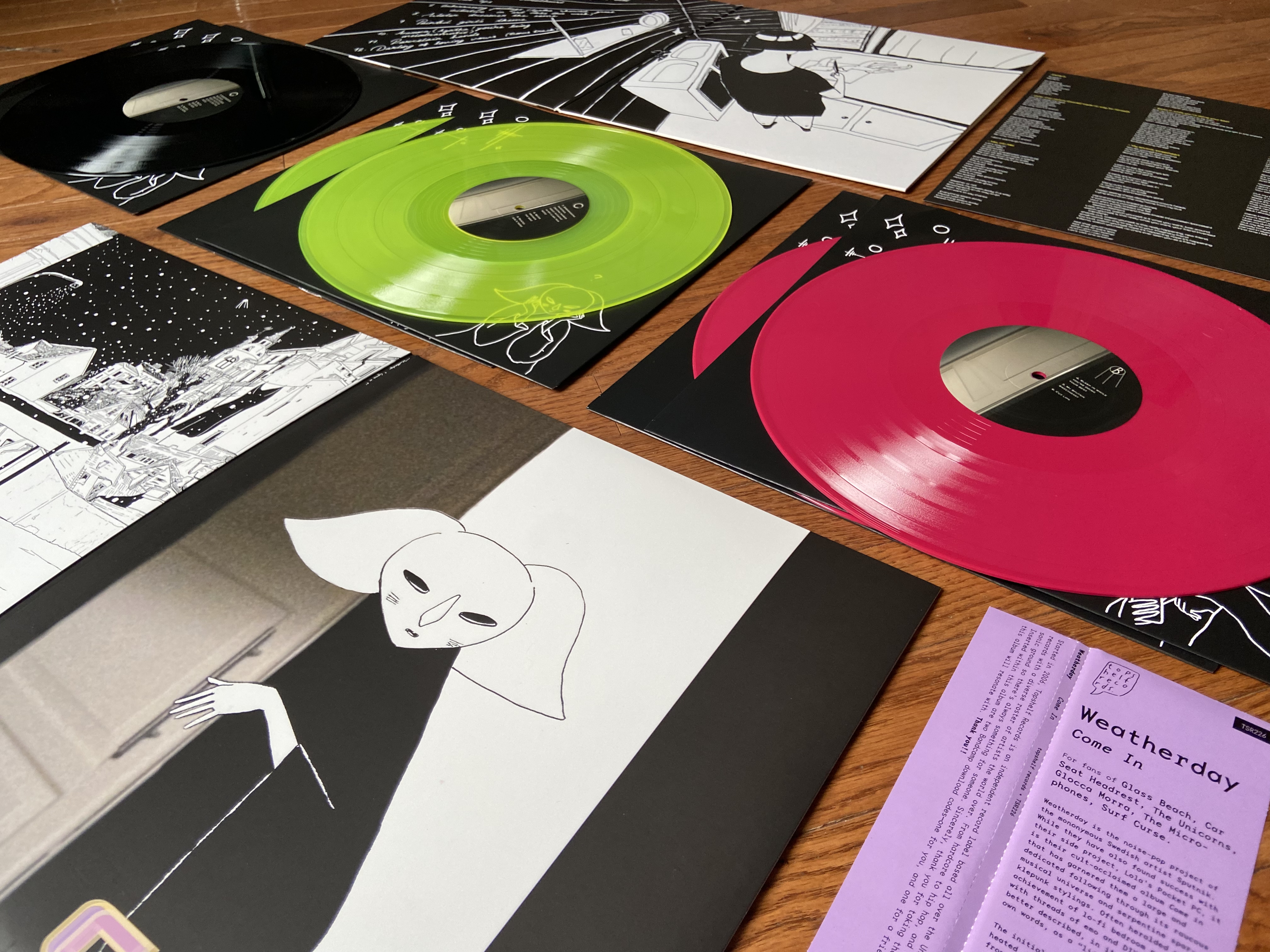 Product shots of Weatherday - Come in