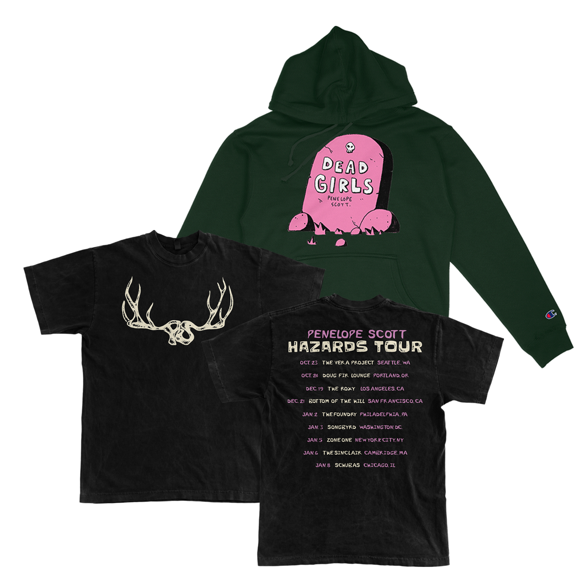 Dead Girls Hoodie + Tour Tee