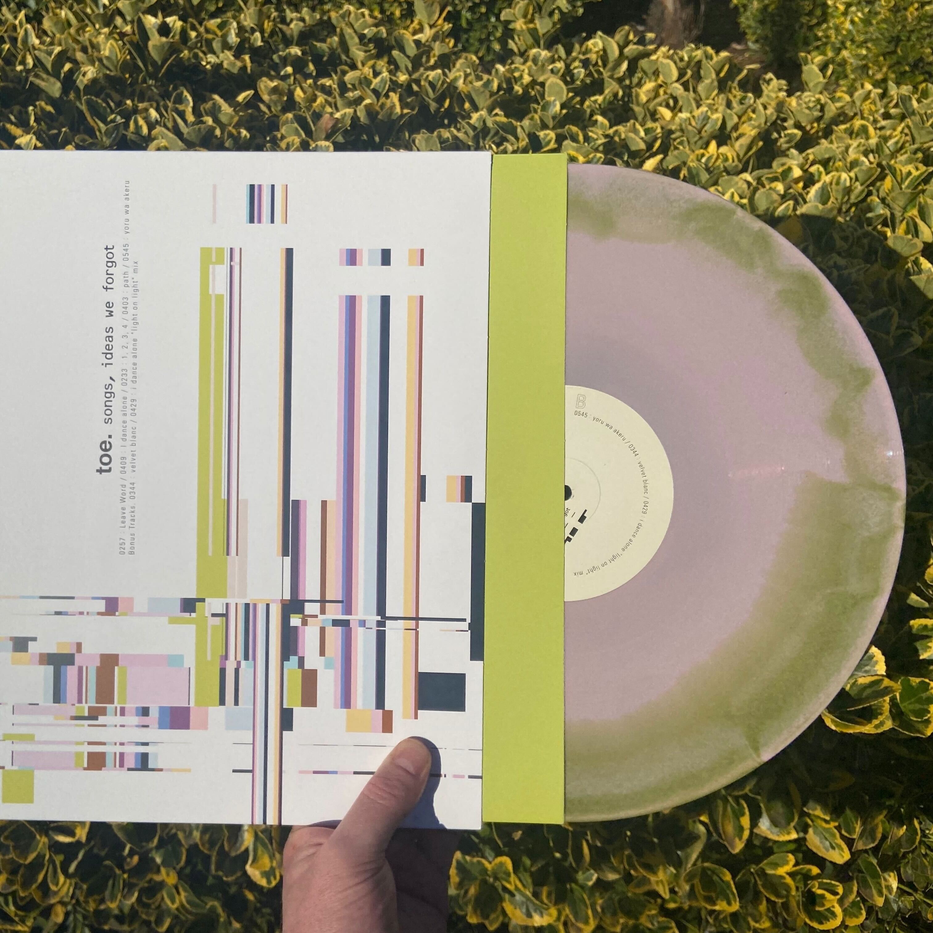 Product shots of toe - songs, ideas we forgot