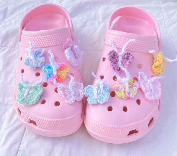 Crochet Butterfly Shoe Charms