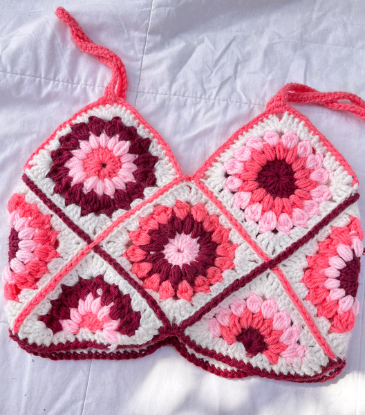 Pretty in Pink Granny Square Crochet Top