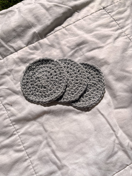 Grey Cotton Crochet Coasters
