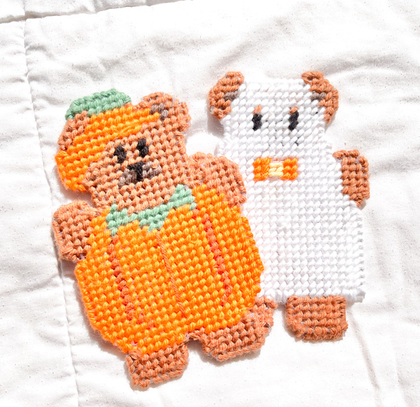 Plastic Canvas Bear Costume Coasters