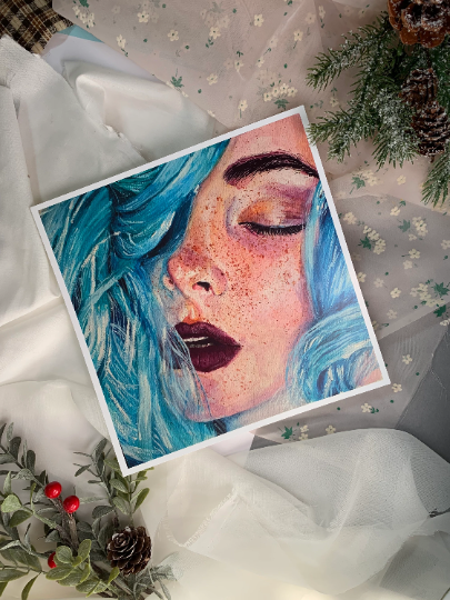 Blue Girl Print