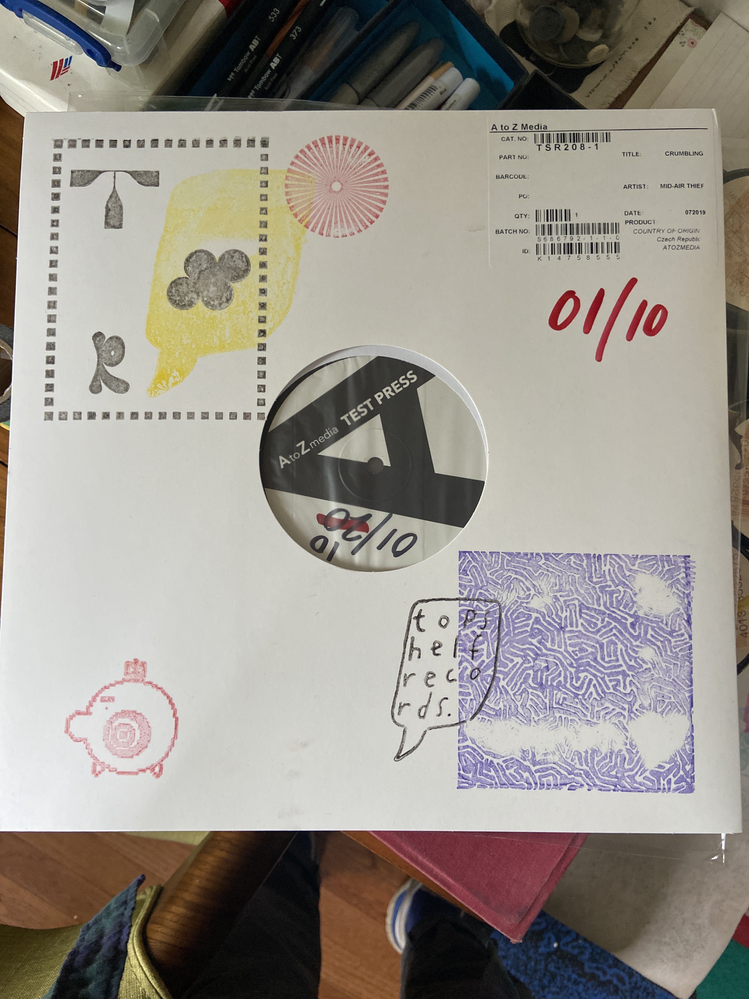 Product shots of Topshelf Records - Random Test Pressings