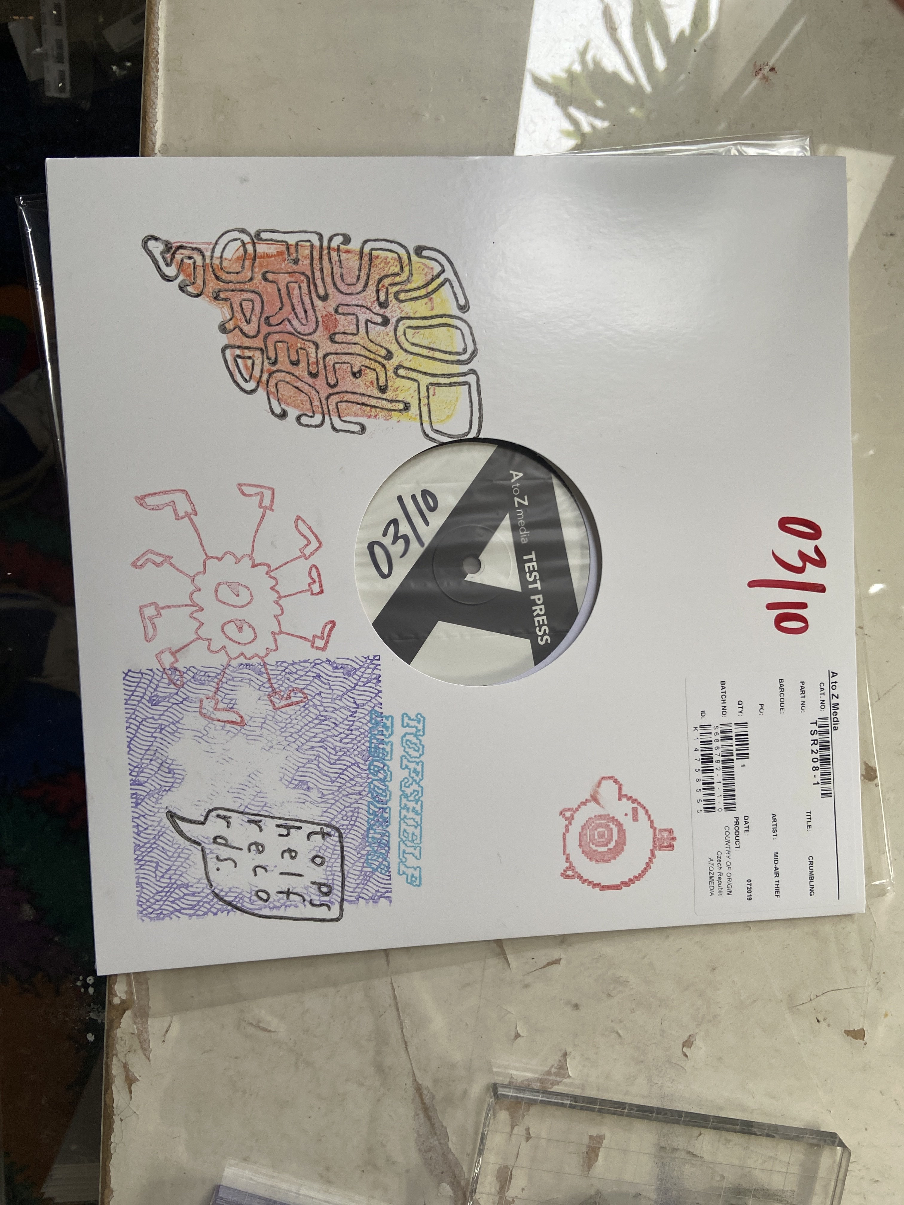 Product shots of Topshelf Records - Random Test Pressings
