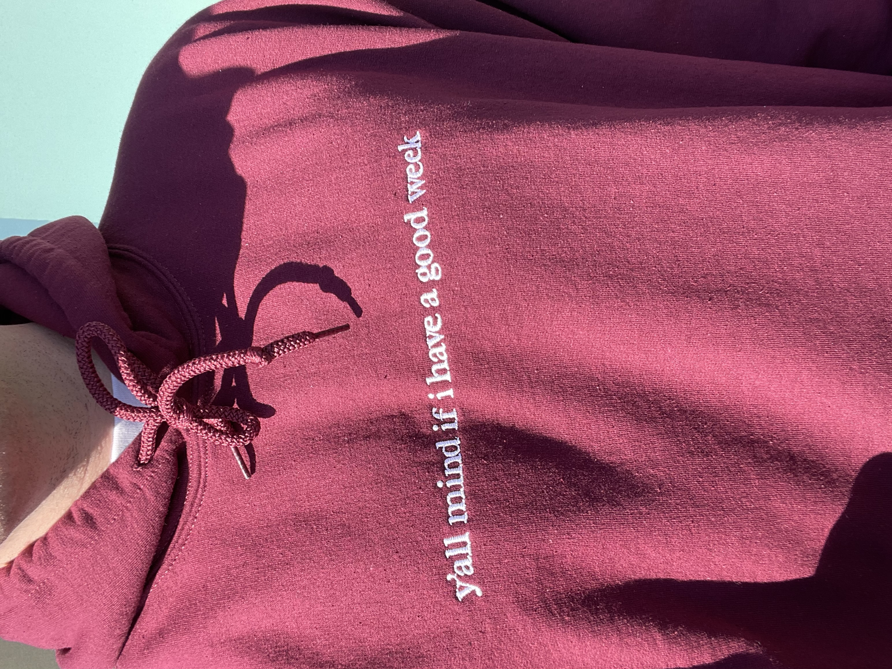 Y'all Mind Embroidered Hoodie - Maroon