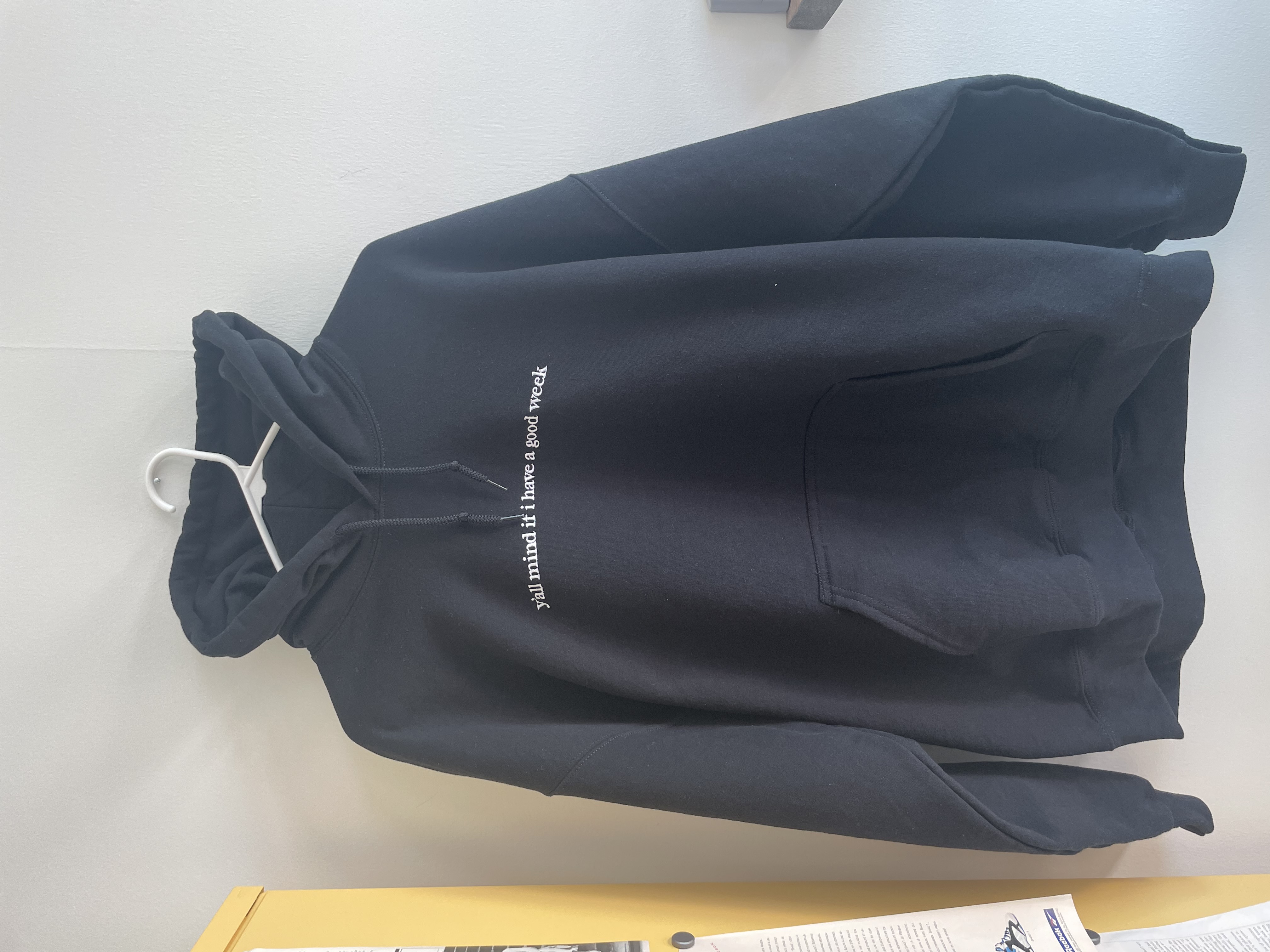 Y'all Mind Embroidered Hoodie - Black