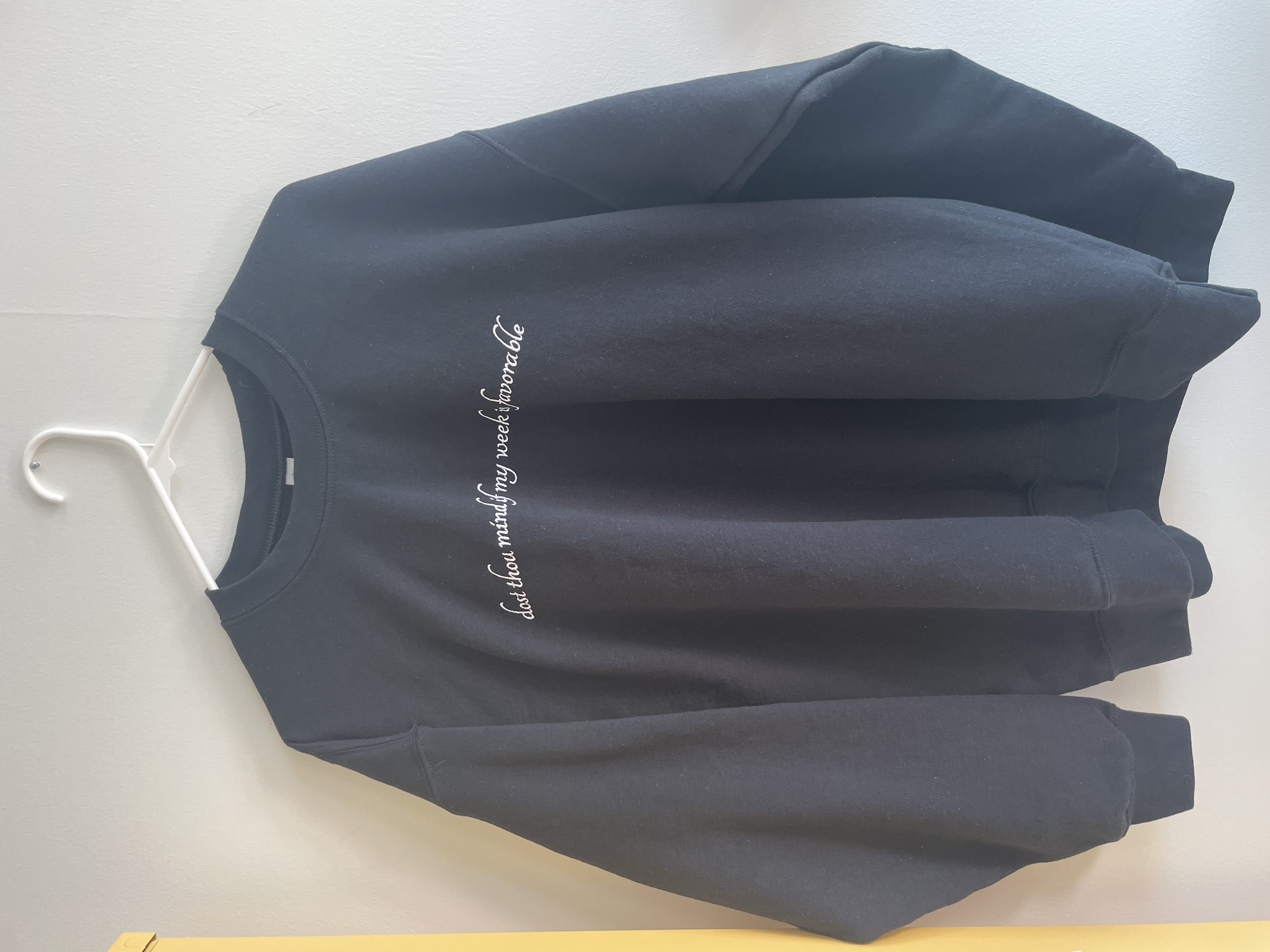Dost Thou Mind Embroidered Crewneck - Black