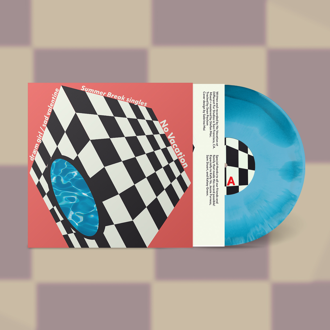 Product shots of No Vacation - Summer Break Singles