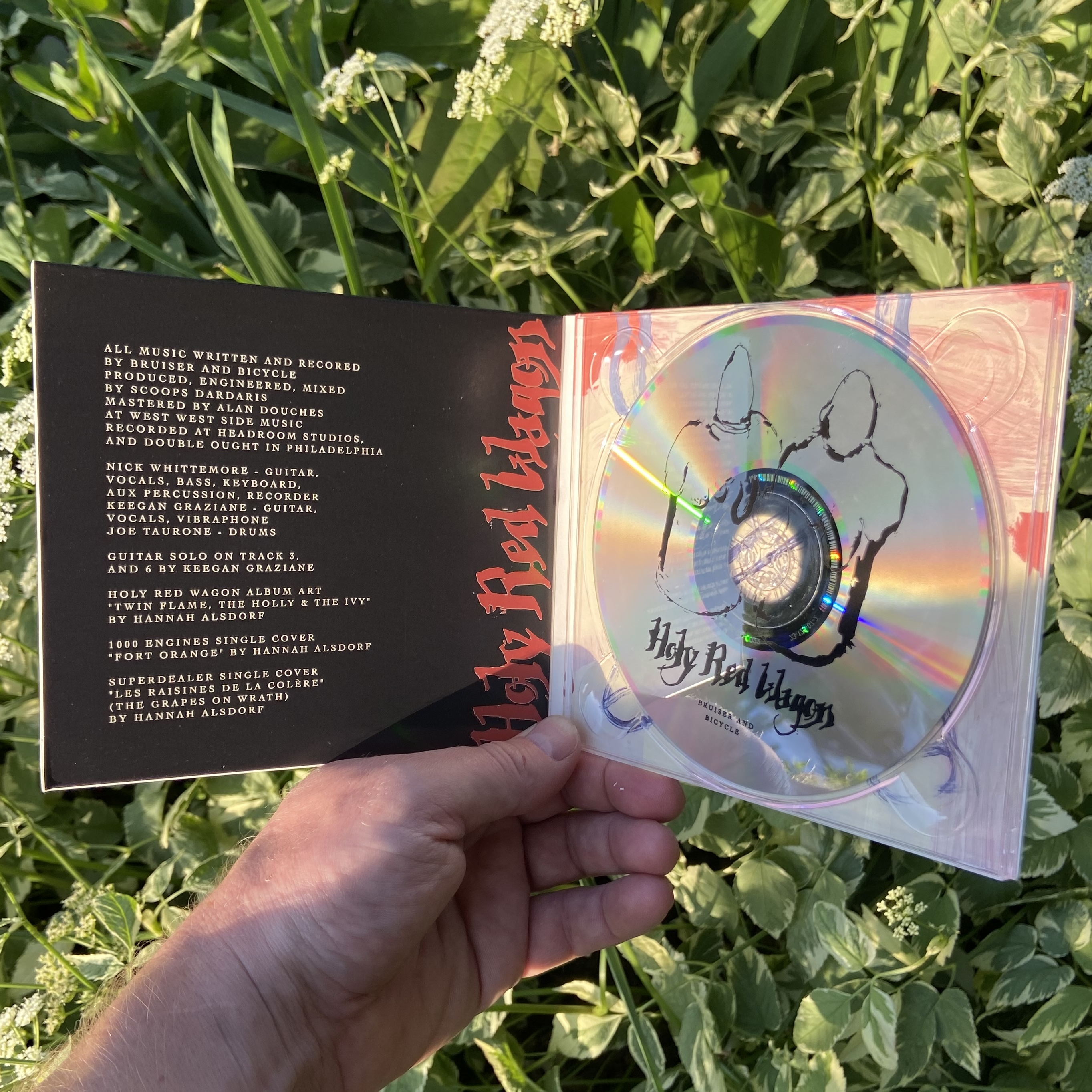 Product shots of Bruiser and Bicycle - Holy Red Wagon