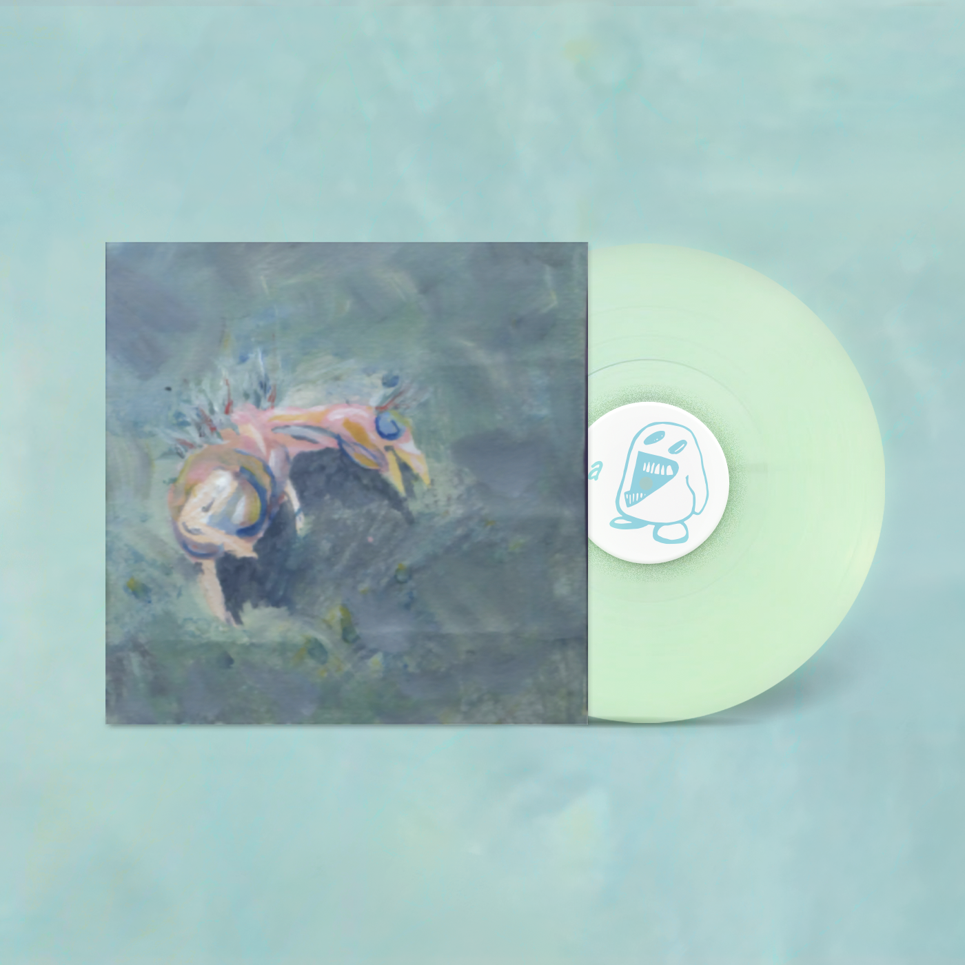 Product shots of blue smiley - return