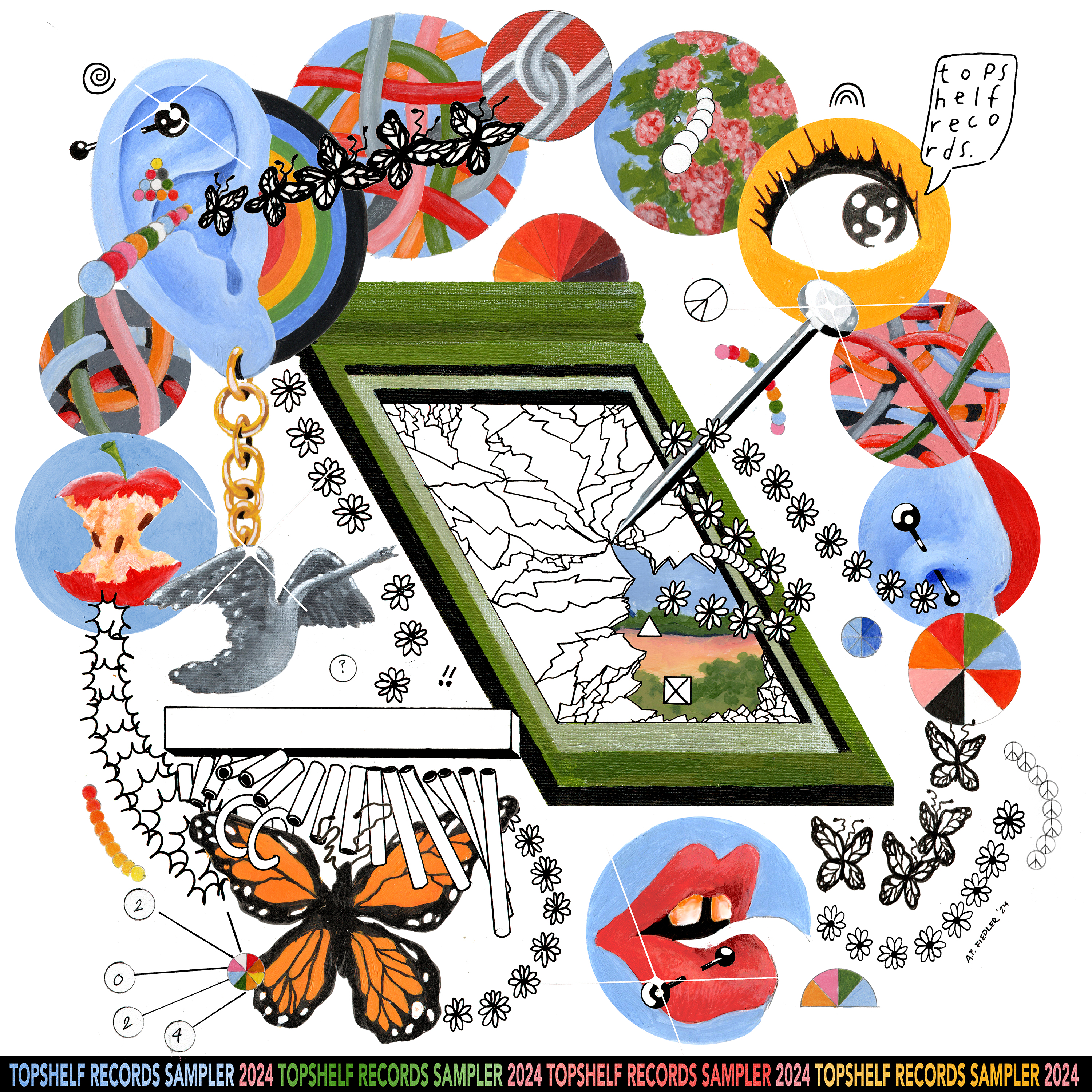 Product shots of Topshelf Records - 2023-2024 Label Sampler