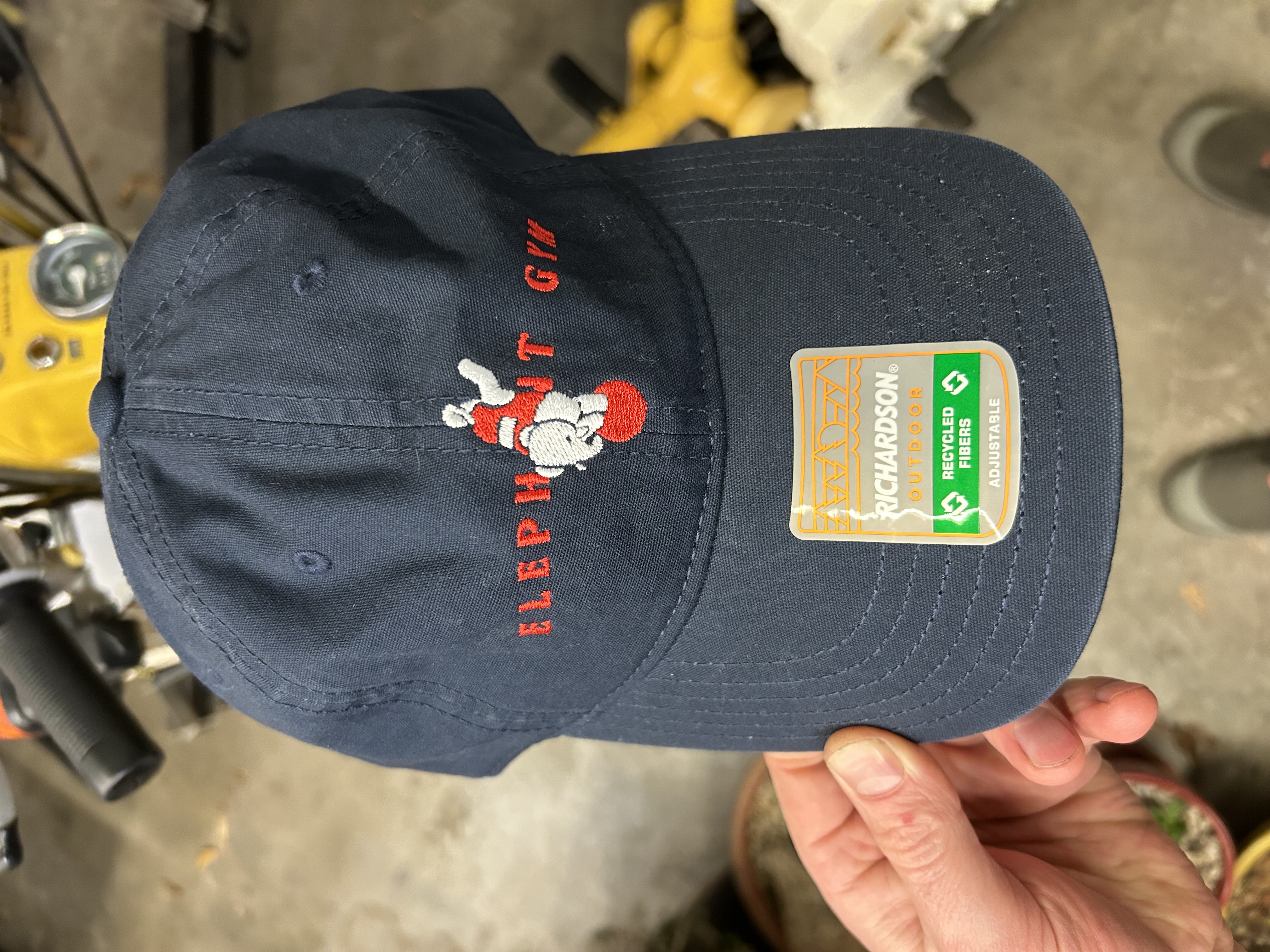 Product shots of Elephant Gym - Navy Blue Logo Hat