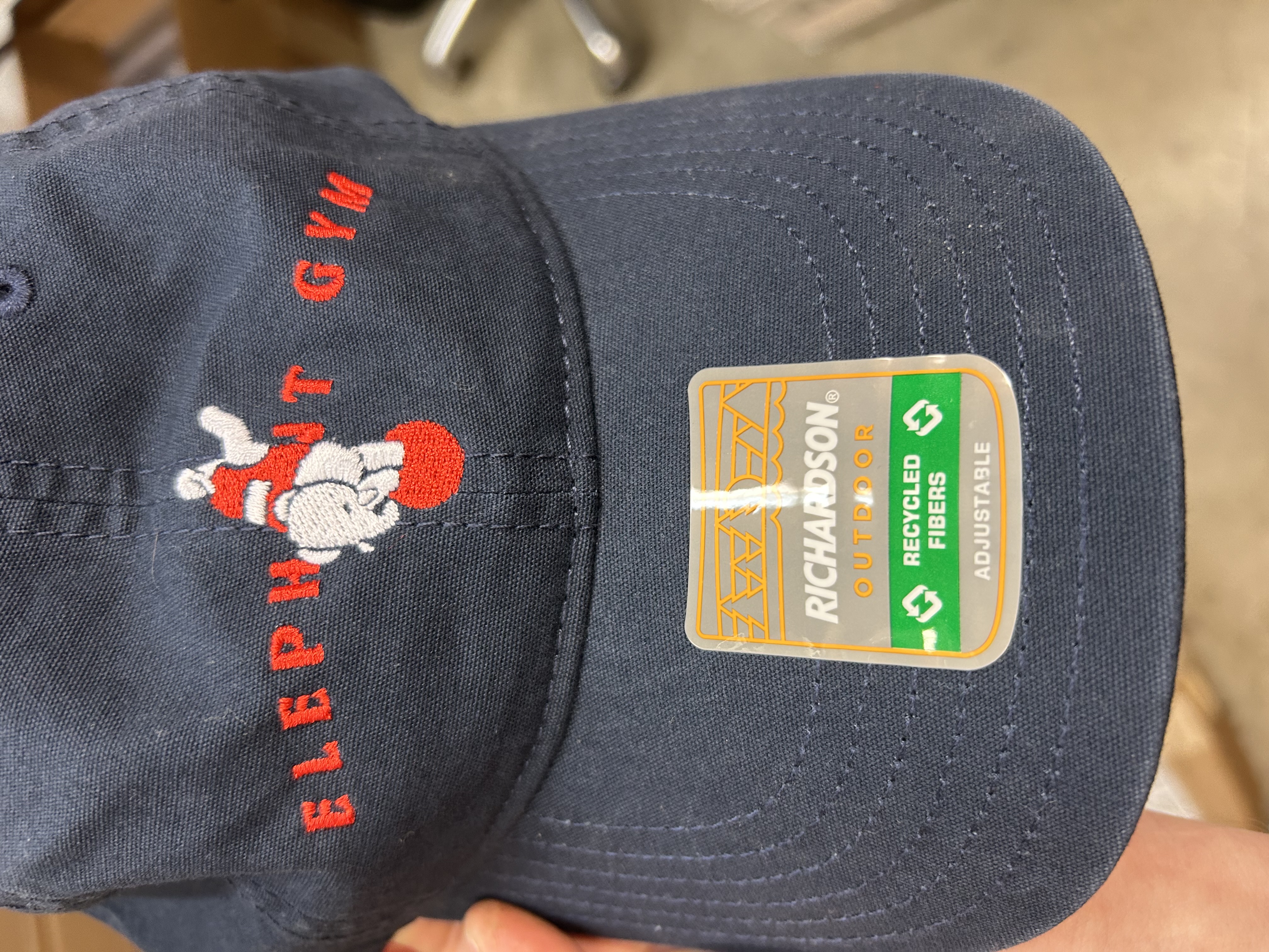 Product shots of Elephant Gym - Navy Blue Logo Hat