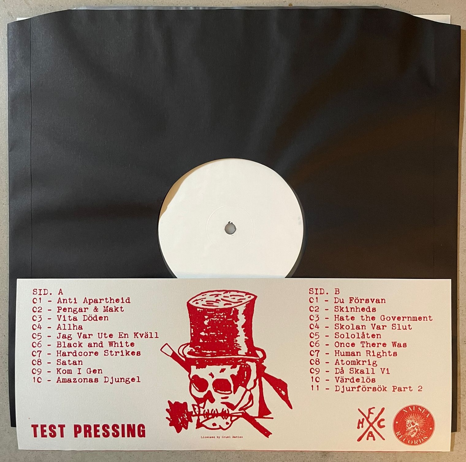 CRUEL MANIAX - Atomkrig 1985-1988 LP TEST PRESS