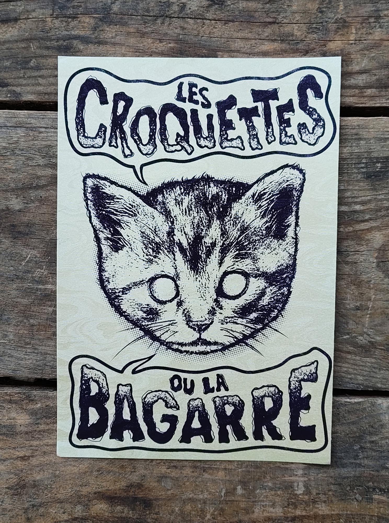 Les croquettes ou la bagarre  - Sérigraphie A5