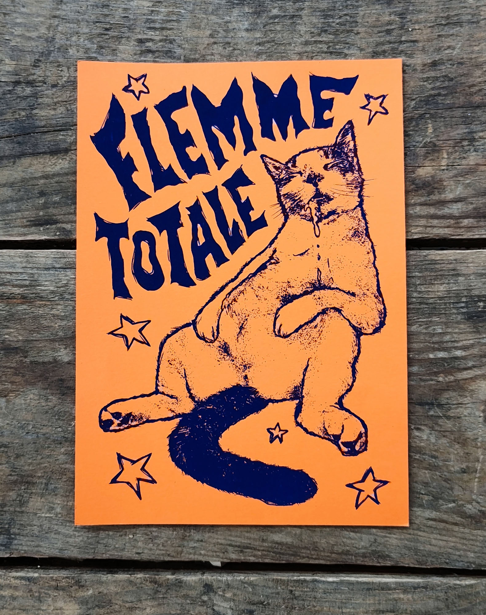 Flemme totale - Sérigraphie A5