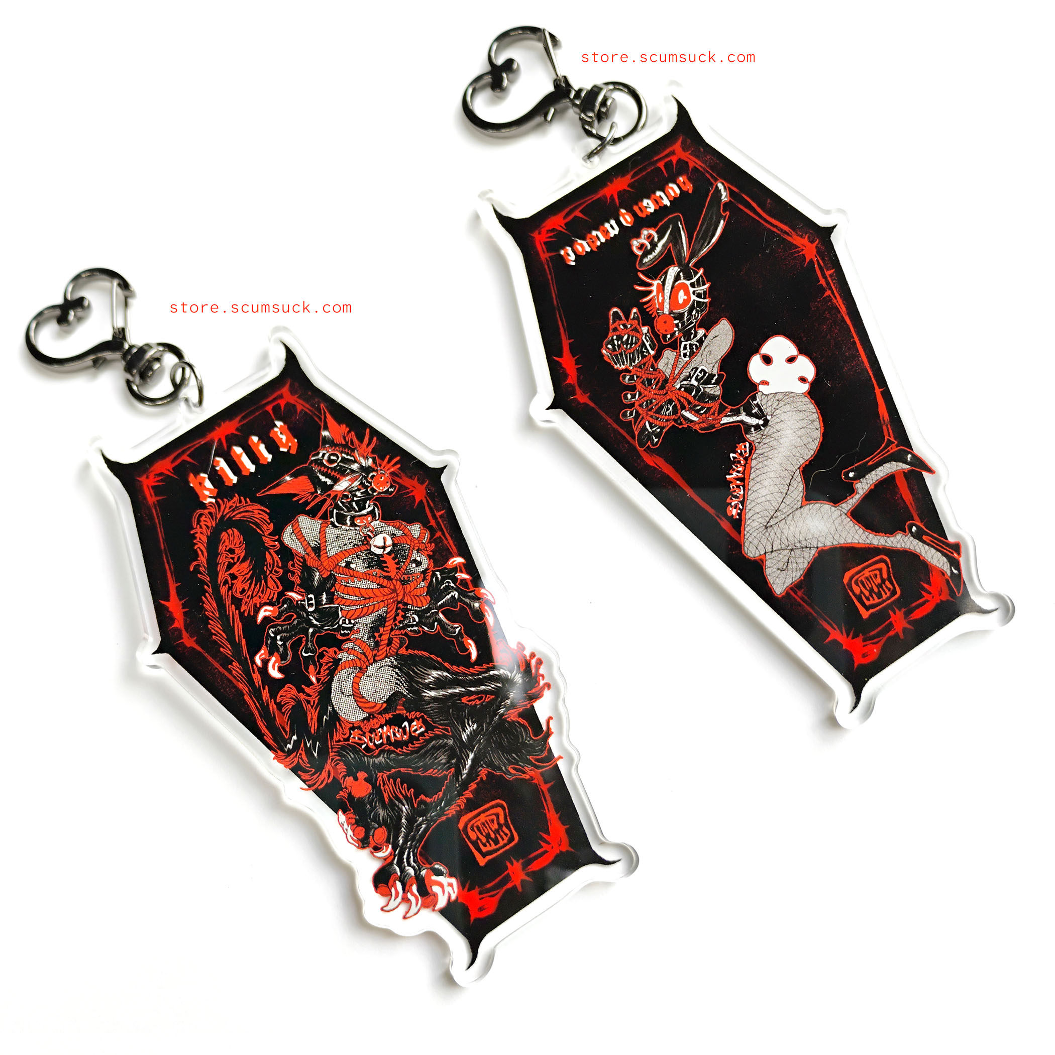 Acrylic Charms: Rope Bunny + Kitty