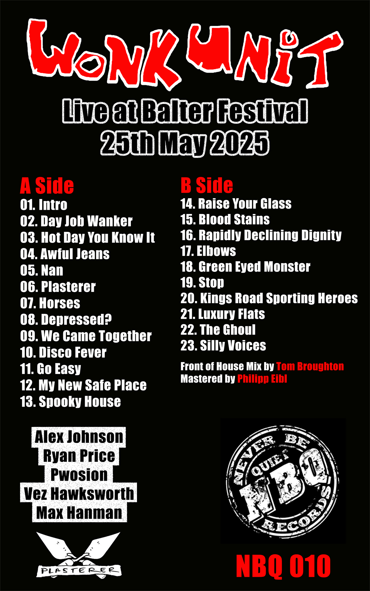 NBQ 010: WONK UNIT - Live at Balter Festival 2025 (Cassette album)