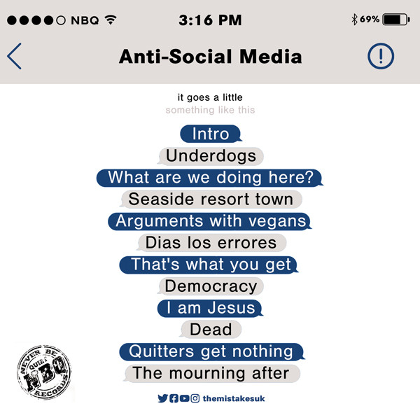 NBQ 003: THE MISTAKES - Anti-Social Media (CD album) ***OUT OF STOCK***