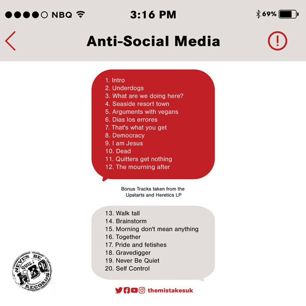 NBQ 005: THE MISTAKES - Anti-Social Media (Deluxe Edition) (CD compilation) ***OUT OF STOCK***